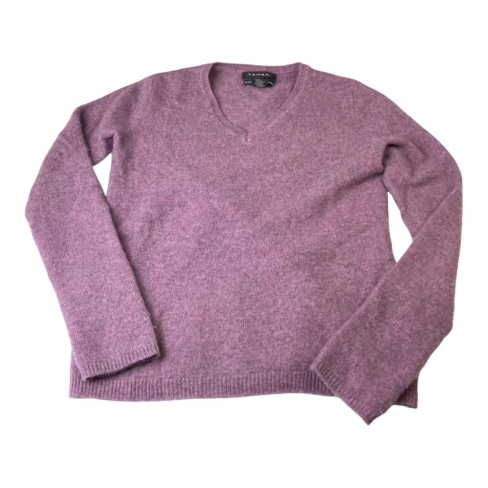 Tahari Cashmere Long Sleeve Sweater Plum Color XS - Picture 2 of 6